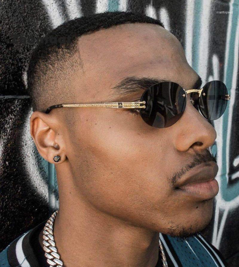 

Sunglasses 2021 One Piece Men Brand Designer High Quality Small Oval For Women Sunglass Metal UV400 Mirror1