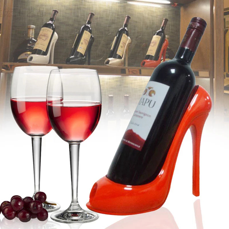 

High Heel Shoe Wine Bottle Holder Stylish Rack Tools Basket Accessories for Home Party Restaurant Living Room Table Decorations WLL568