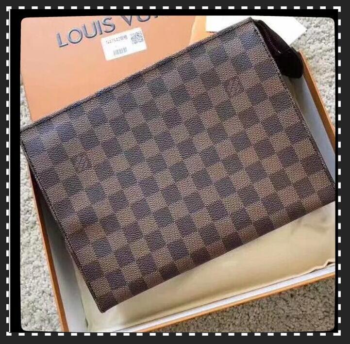 

1-15 LV LOUIS 1 VITTON leather handbag New Travel Toiletry Pouch wallet Makeup Zopper Bags Clutch Women Cosmetic Bags For Men, Red;black