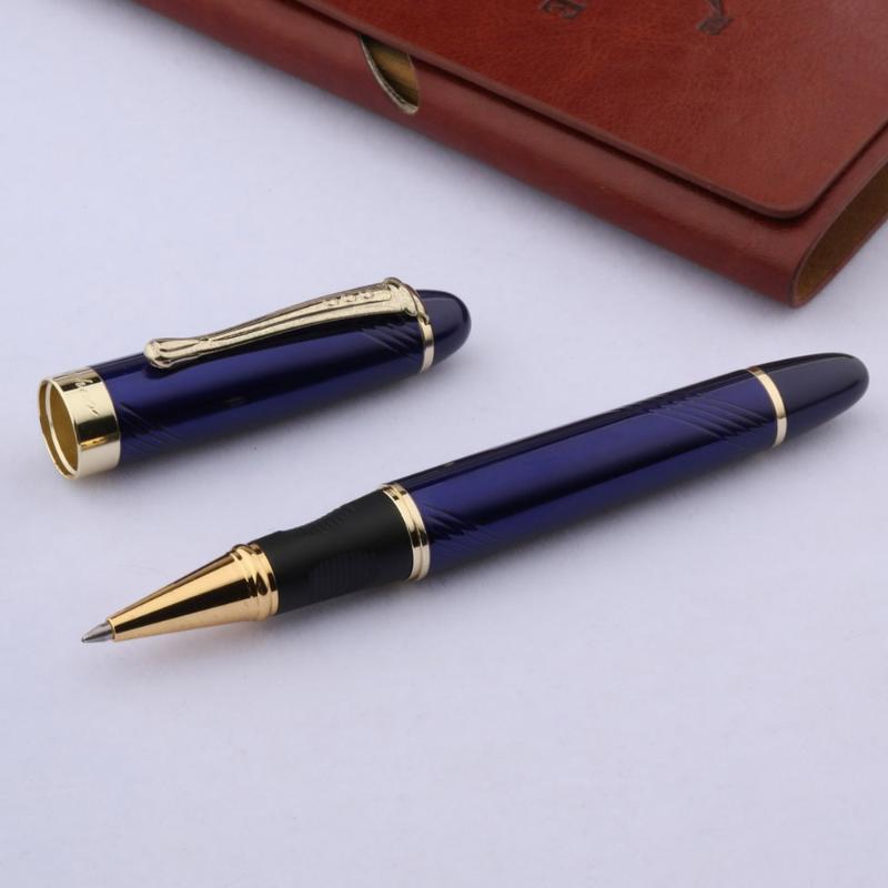 

Ballpoint Pens JinHao X450 Metal Ball Point Spiral Blue Stationery Office School Supplies Golden Ink Rollerball, A1