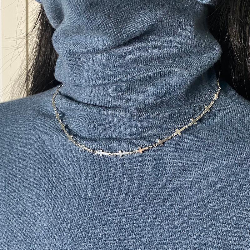 Chokers 2021 Star Cross Choker Necklaces For Women Teens Girls Trendy Simple Hip Hop Charms Chain Necklace Fashion Jewelry Gifts-image-707425411