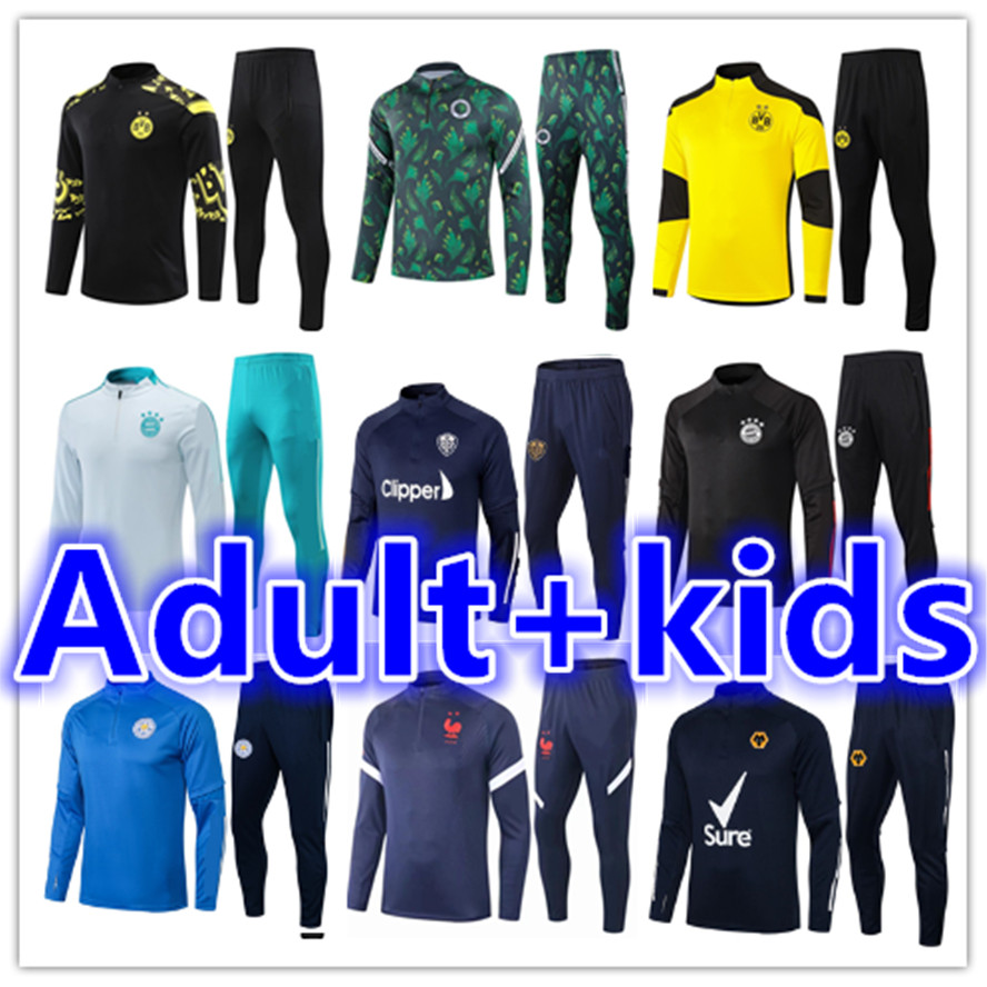

2021 2022 mens + kids soccer tracksuit jersey kits 21 22 men kid jerseys football training suit tracksuits jacket jogging sets