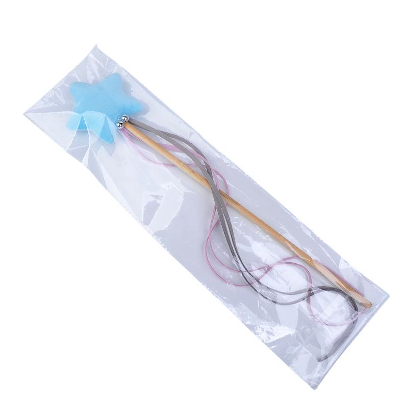 

Pet Cat Teaser Toys Plush Star Bell Tassel Wand Catcher Stick Interactive With Mini Catnip