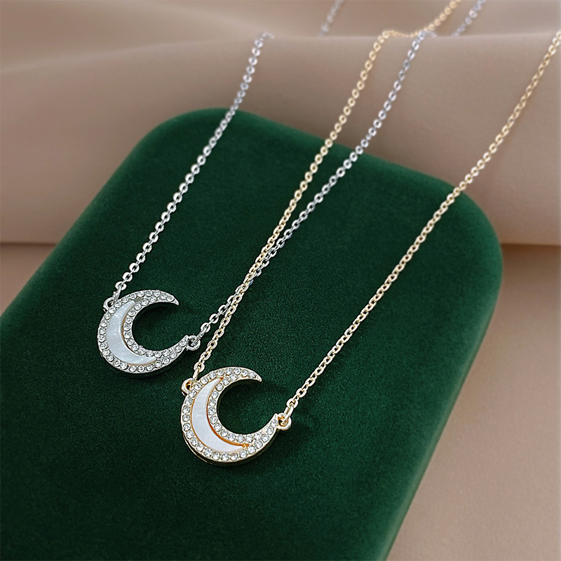 Xianlan255 Necklace Female In The Summer Of 2021 The New Moon Light Luxury Niche Collarbone Chain Senior Necklace Female Dust Cont-image-706880996