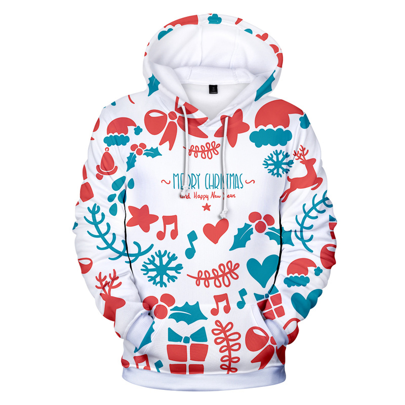 

Christmas musical notepattern men s 3D printing hoodie visual impact party top punk gothic round neck high quality sweater hoodie, Black