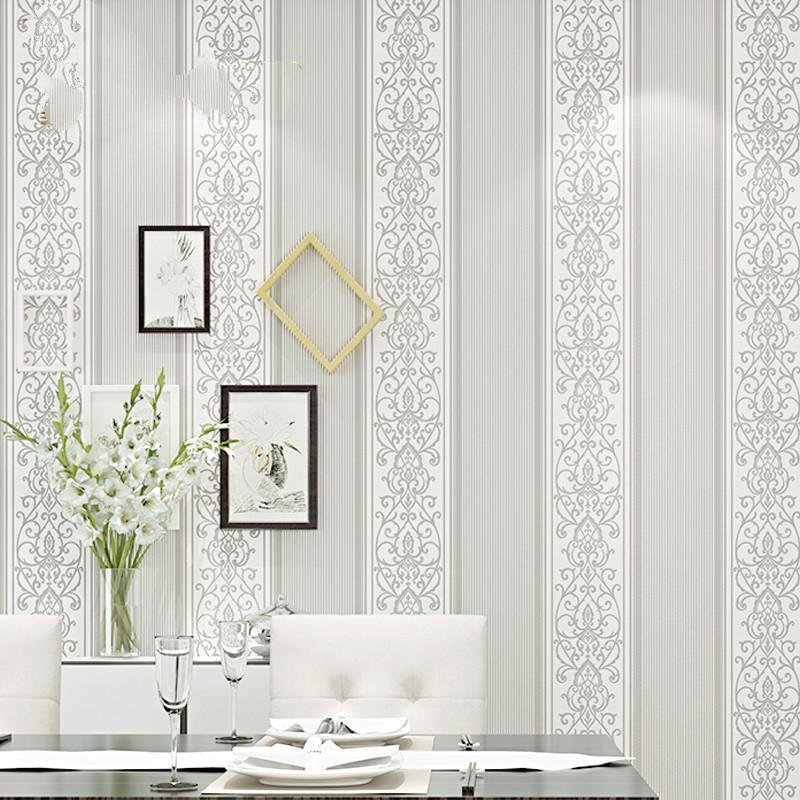 

Wallpapers Pink/Grey/White/Beige Shimmer Damask Striped Wallpaper For Bedroom Modern Embossed Texture Wall Paper Roll Home Decor, 800201