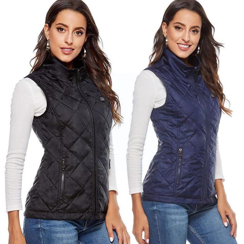 

Women's Vests Women Heating Vest Autumn And Winter Cotton Usb Infrared Warm Thermal Flexible Suit Electric Wint E4e6, Black;white