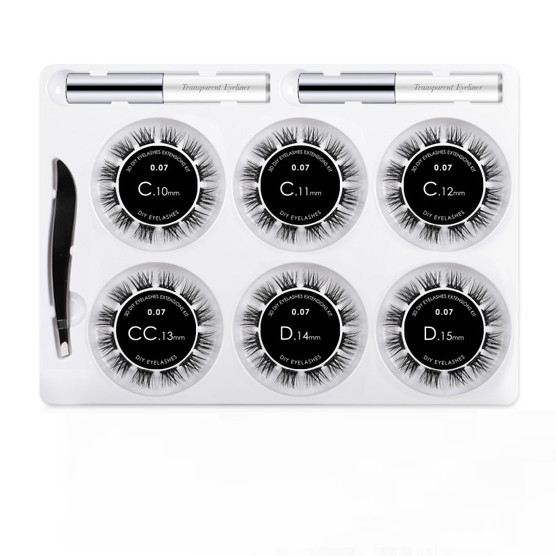 

Makeup DIY Eyelash Extension 3D Effect Glue Bonded Band Individual Eyelashes Volume Natural Long Lashes Pack Eye Lash For Make Up