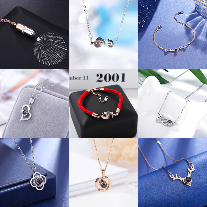 Fashion Brand 100 Different Language I Love You Pendant Necklace Bracelet Jewelry for Women-image-754413550