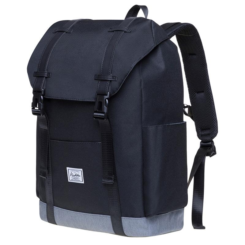 

Fashion Simple Backpack Polyester School For Men Women Casual Teenage Travel Large Capacity Laptop Computer Bag, Black