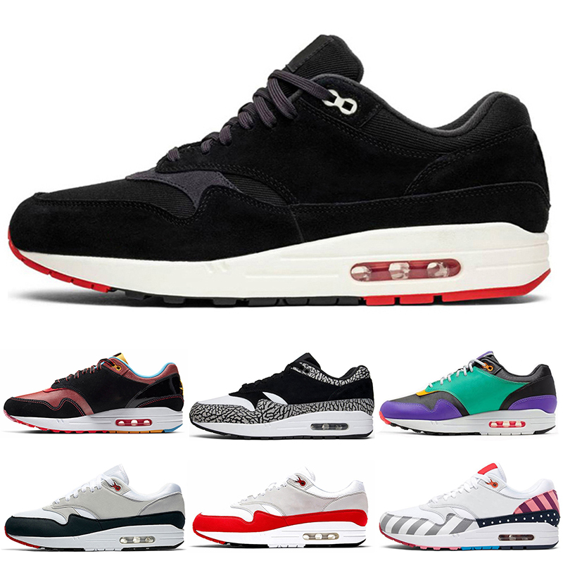 

2021 Running Shoes 1 Atomic Teal Black Schematic Bred Parra Puerto Rico Work Jogging Chaussures Outdoors Mens Trainers Sports Sneakers Size 40-45