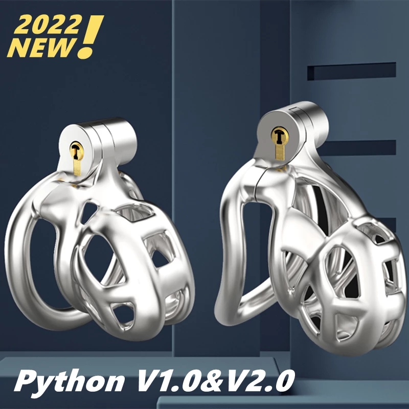 

316 Stainless Steel Python V1.0&V2.0 3D Printed Mamba Cock Cage Penis Ring Male Cobra Chastity Devices Adult Sex Toy A519-SS