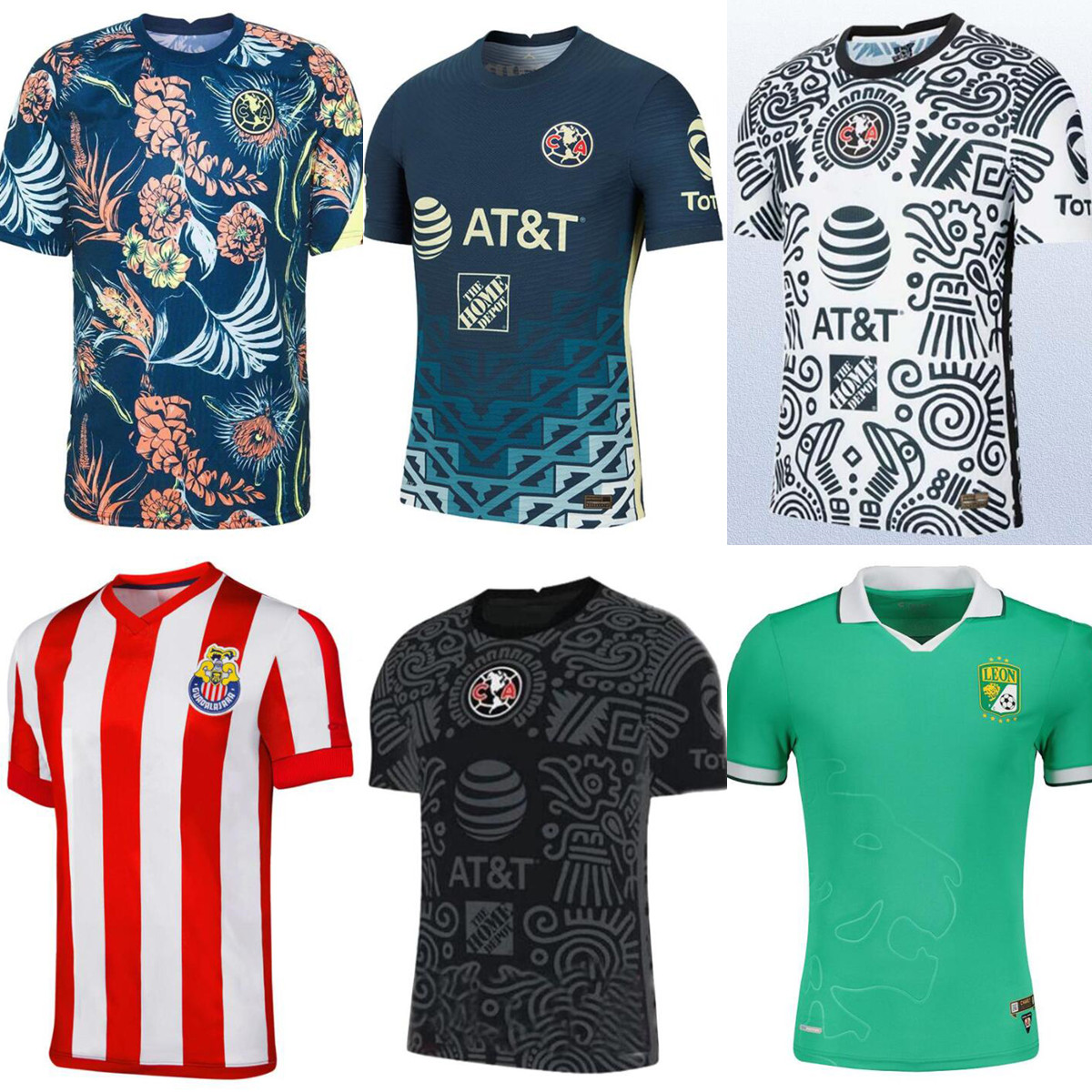 

20 21 22 Club America Home Away Soccer Jerseys 2021 2122 UNAM Third LEON UANL Tigres Chivas Guadalajara 115 year 115th Cruz Azul kit Camisas de Futebol Football666, Chivas home 21 22