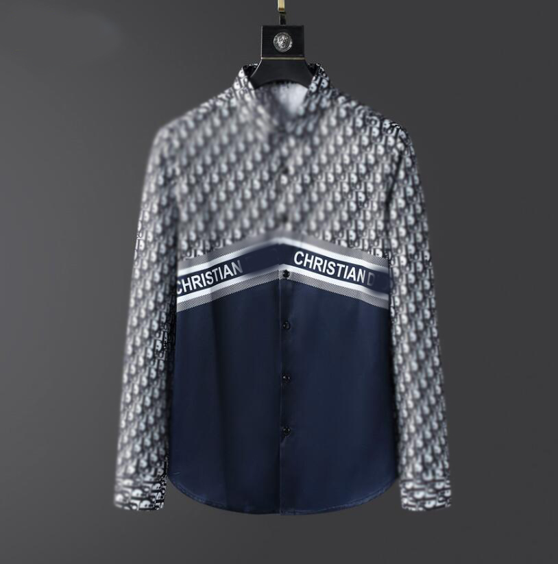 

2022 Men's Business Casual shirt men long sleeve striped slim fit masculina social male T-shirts new fashion man checked hoodies #16, Customize