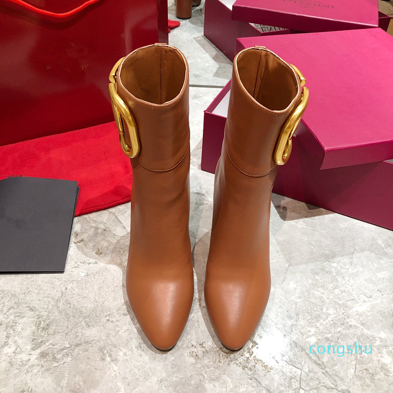 

Luxury Designed Cate Boots For Women,Ladies Red Bottom Sole Ankle Boots Chains Paltform Heels Adox Eloise Booty Winter Brand Boot xc1017, 01