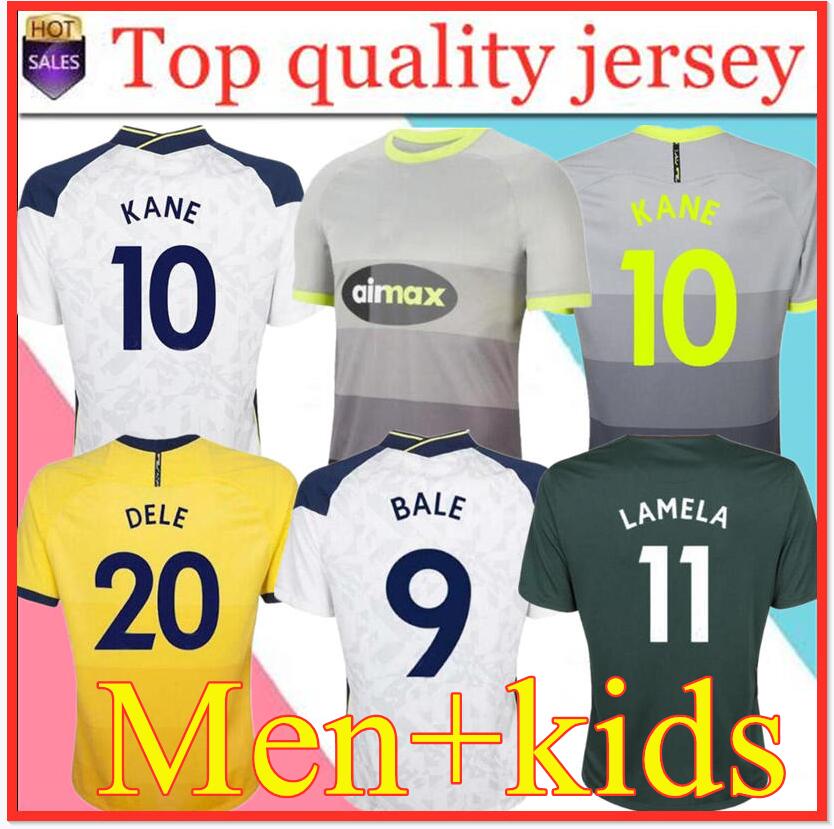

21 22 KANE SON home Soccer Jerseys 2021 TOTTENHAM 4th LUCAS DELE jersey Football shirt LO CELSO BALE adult Men + KIDS KIT, Black;yellow