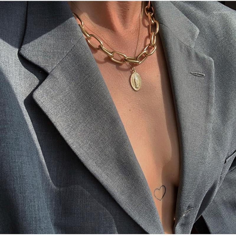 

Becomes Fashionable In One Second, Thick Chain Metal Shape Necklace, Cold Wind Exaggerated Matching Necklace Tide Chains
