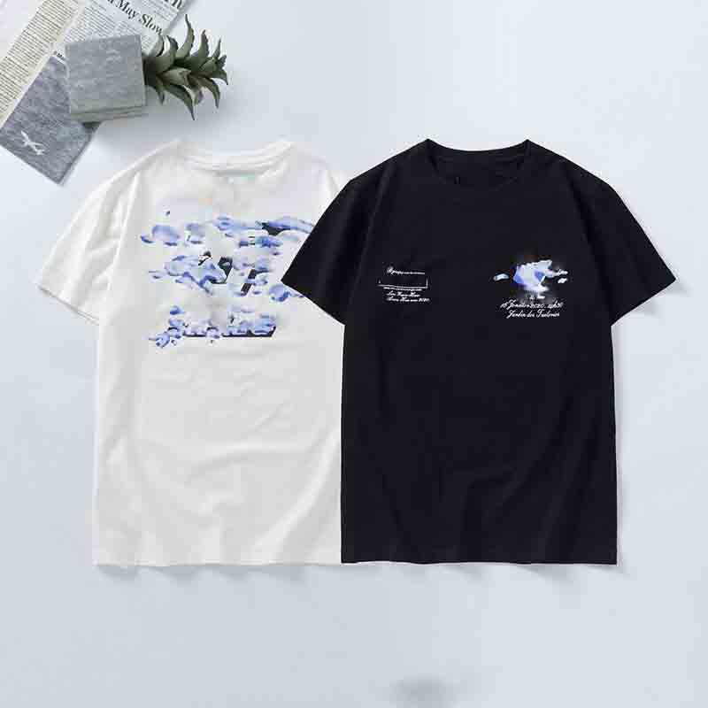 

Summer 2020 New Designers T Shirts Mens Clothing Tshirt blue camo letter Printing Casual T-shirt Women Luxury T Shirt Dress Tee Tops, White;black