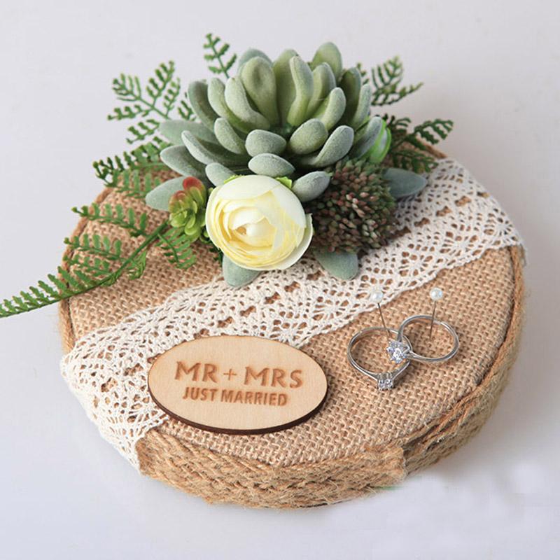

Other Event & Party Supplies Custom Handmade Wooden Wedding Ring Pillow For Marriage Day Bride Groom Bearer Pos Props