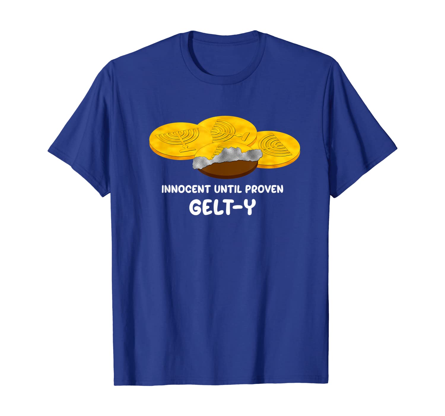 

Hanukkah Chocolate Gelt Pun Funny Jewish Holiday T-Shirt, White;black