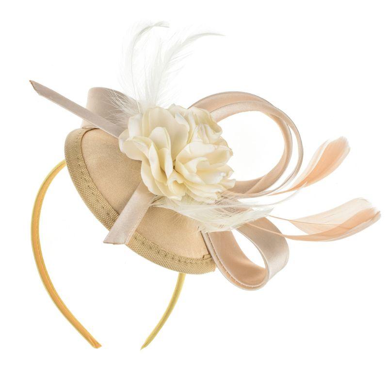 

Headpieces Y1UE Women Elegant Feather Flower Top Hat Pillbox Headband Hair Clip For Wedding Bridal Festival Party Banquet