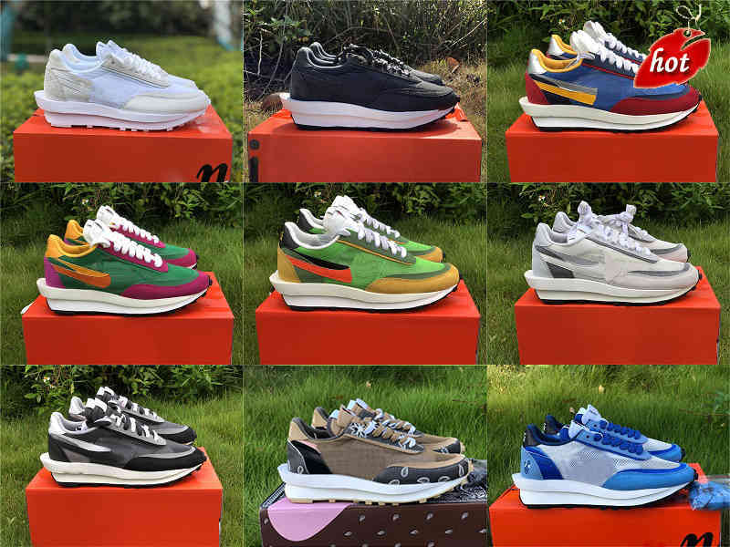 

Authentic Ldv Waffle Ldwaffle Sports Shoes Men Women Daybreak Nylon Pine Green Blue White Chunky Dunky Trainers with Original, 10