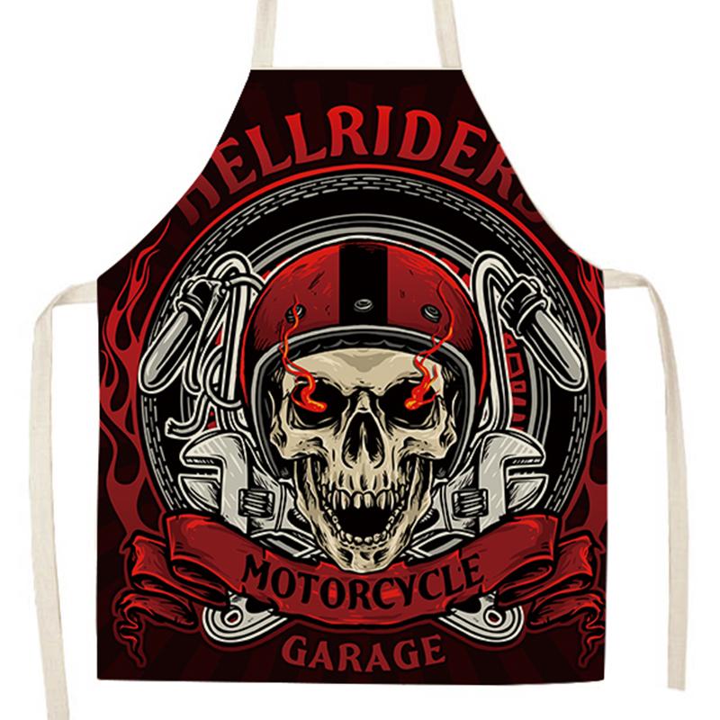 

Black Vintage American Style Muscle Motorcycle Club Art Kitchen Cooking Apron Home Sleeveless Waterproof Aprons For
