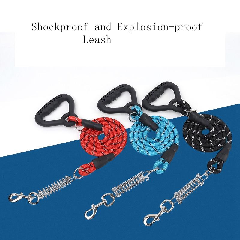 

Reflective Nylon Strong Pet Dog Leash Adjustable Training Lead Traction Ropes Leads With Spring For Medium Large Dogs Collars & Leashes