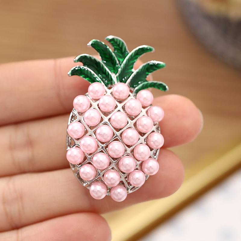 

Pins, Brooches Lovely Fruit Pineapple Pearl Brooch In 3 Colors For Ladies And Children To Choose As A Year Gift, Gray