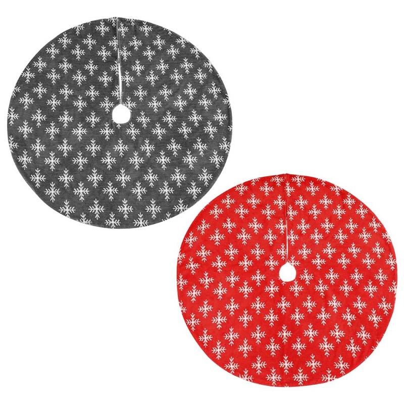 

Christmas Decorations M17D 48 Inch Tree Skirt Snowflakes Mat Thick Xmas Holiday
