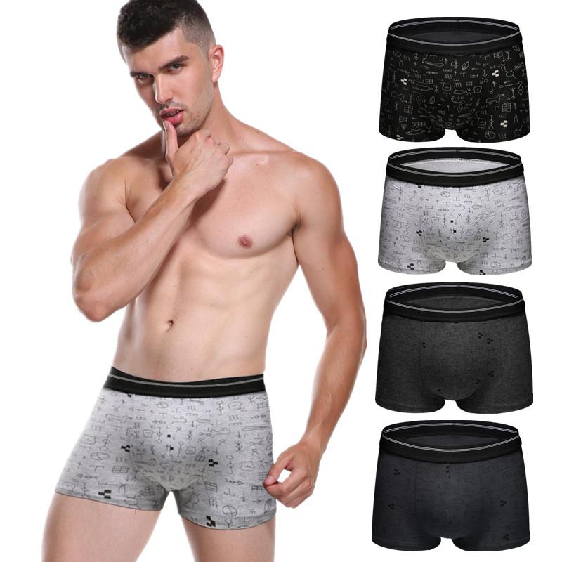 

Underpants 4 Pack Big Size Men Boxer Briefs Underwear Cause Bottom Shorts Cotton Breathable Boy Underpant Male Undies Homme Panties Knicker, Black;white