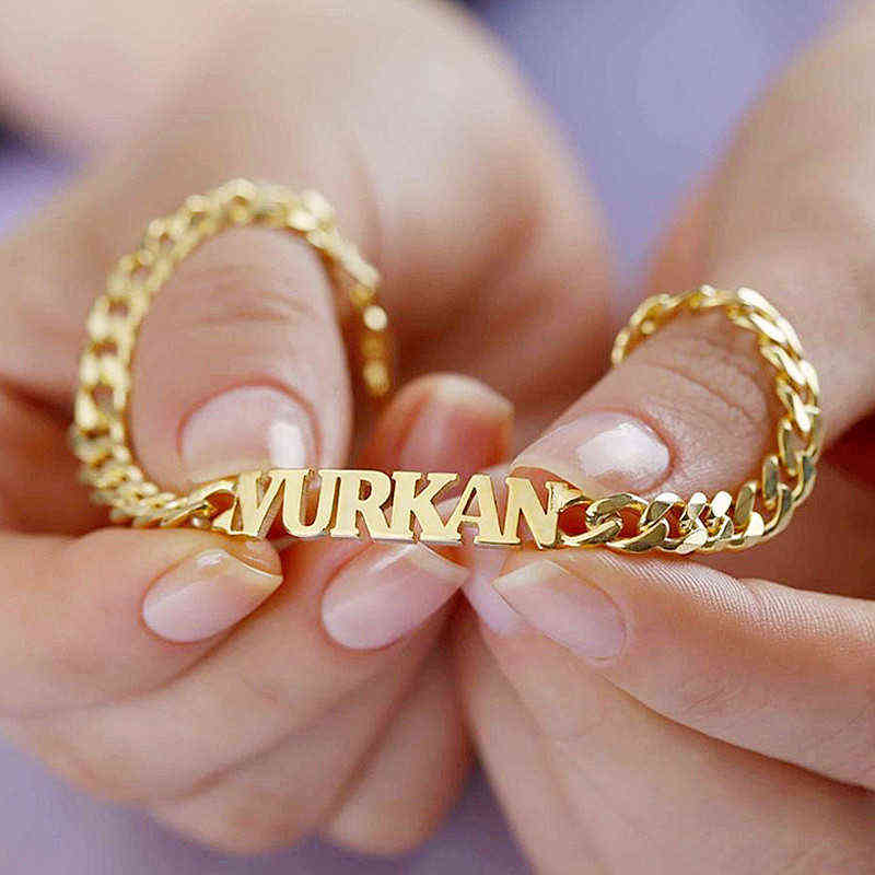 

Custom Name 3mm Cuban Chain Hip Hop Rose Gold Color Stainless Steel Bracelets for Women Men Personalized Letter Jewelry