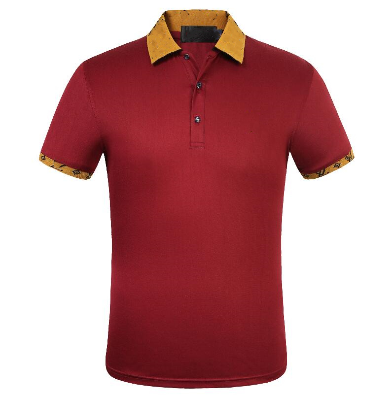 

21SS High Quality 100% cotton Brand Designers Men's Polos T-shirt Short Sleeves casual fashion Polos t shirt 2805, Black