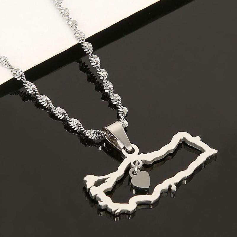 Pendant Necklaces Stainless Steel Turkey Map Flag Necklace For Women Men Turks Chain Jewelry-image-709261056
