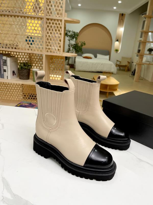 

Elegant Brand Women's Chelsea Boots Ankle Boot Flats Black Calfskin Leather Winter Booties Luxury Party Dress Walking Shoes Size 35-41, Box