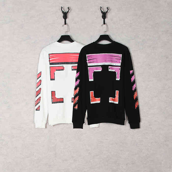 

Hoodies Sweatshirts Off Fashion Pullovers Men Womengradient Marker Graffiti Harajuku Tops Streetwear Casual Sweatshirt White, Black