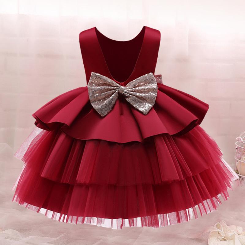 

Girl's Dresses Baby Princess Dress Born Girls Birthday Party 1st Christening Gown Toddler Kid Children 2 3 4 5 Year Sequin Wedding Ball