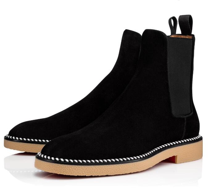 

Winter Men Boots Red Bottom Boot Mens Ankle Boot Crepe Black Suede Leather Flats Sneakers,Luxe Men High Top Flats Brand Designer