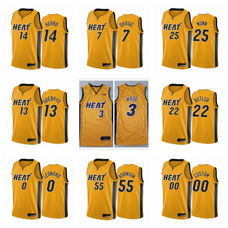 

2021 Basketball Jerseys Miami Heat Men Jimmy Butler Tyler Herro Bam Adebayo Earned Edition Yellow Swingman Jersey, Black;red