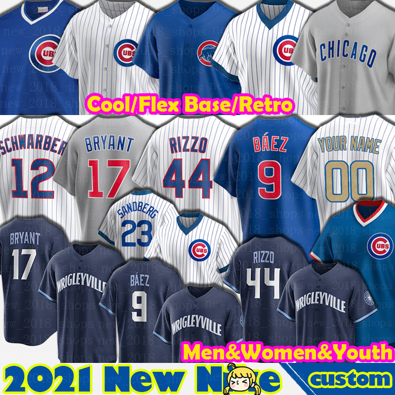 

Chicago Jersey 9 Javier Baez 44 Anthony Rizzo Baseball Kris Bryant Ryne Sandberg Jason Heyward David Bote Kyle Hendricks Joc Pederson Men, Custom cool base men jersey