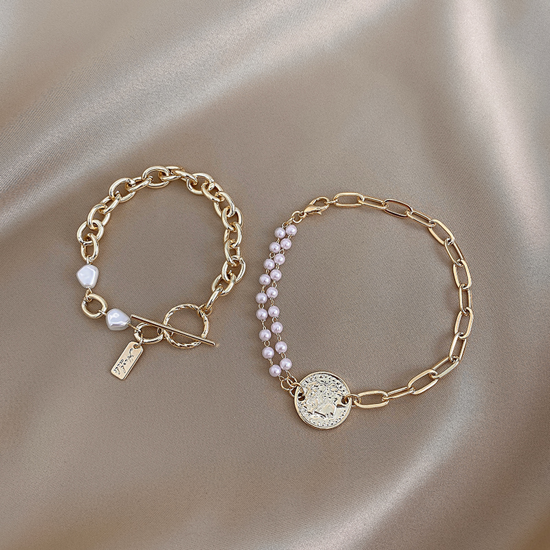 Xianlan633 Pearl Chain Like Bracelet Female Ins Niche Design Bracelet Personality Student Girlfriends Net Red Hand Act The Role Of-image-706518672