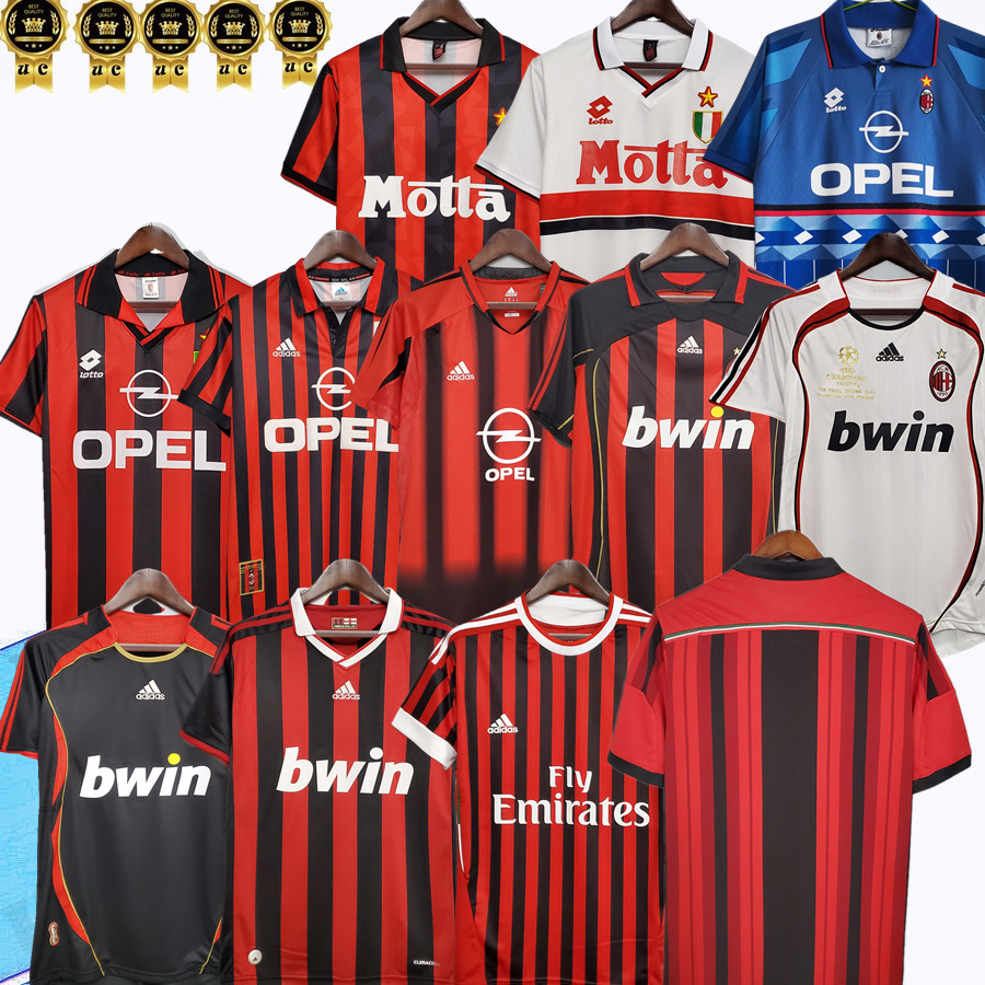 

1993 1994 1995 96 97 06 07 ACB Retro Soccer Jerseys home away WEAH BAGGIO BARESI Shevchenko KAKA RONALDO GILARDINO 99 00 11 12 14 15 Third classic vintage football shirt, 95/96 3rd