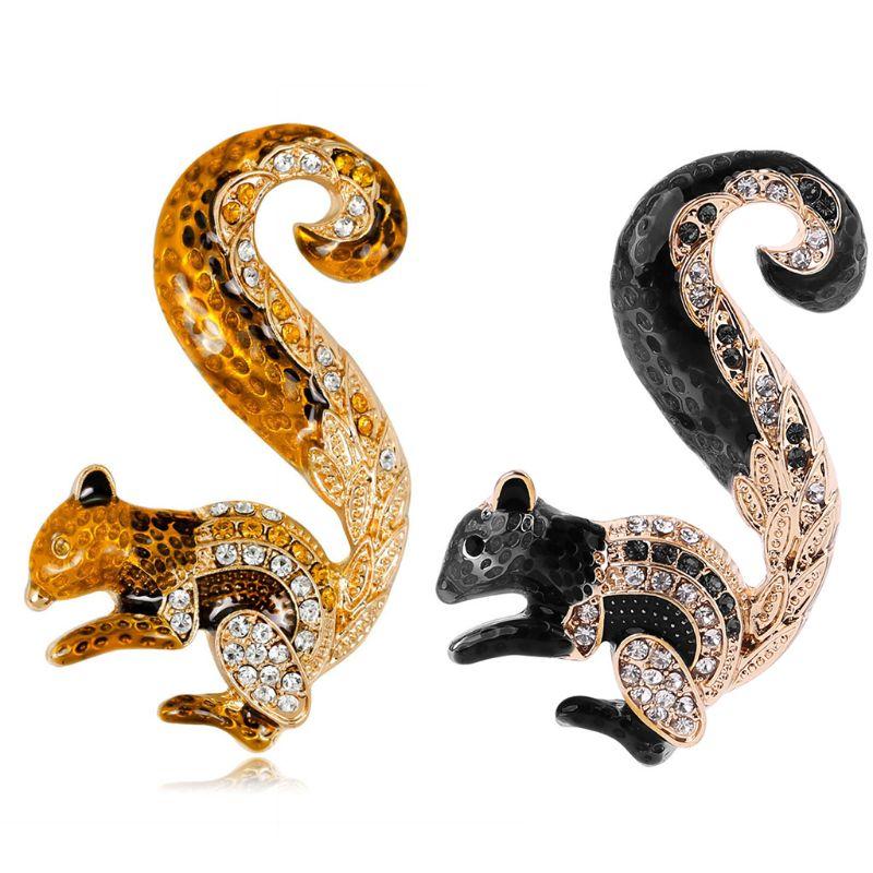 

Pins, Brooches Squirrel Brooch Animal Women Enamel Charms Jewelry Badge Banquet Scarf Pins Gift