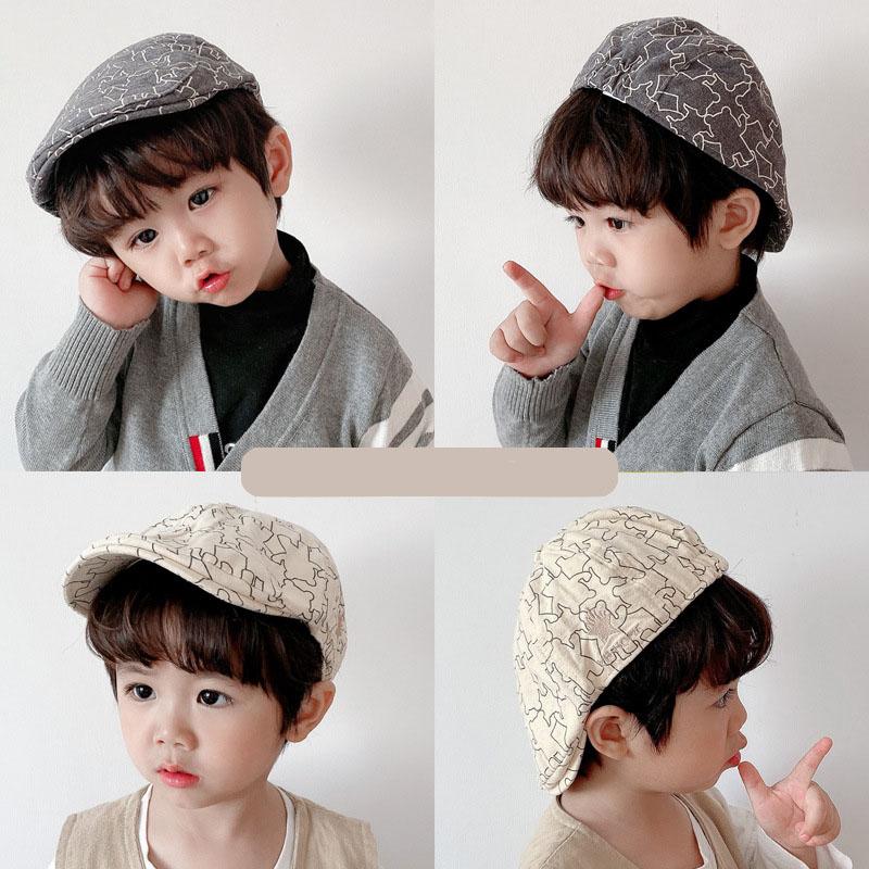 

Caps & Hats Vintage Children Cap Autumn Berets Baby Boy Painter Hat Toddler Girls Cartoon Kids Elastic Accessories Gentleman, Khaki