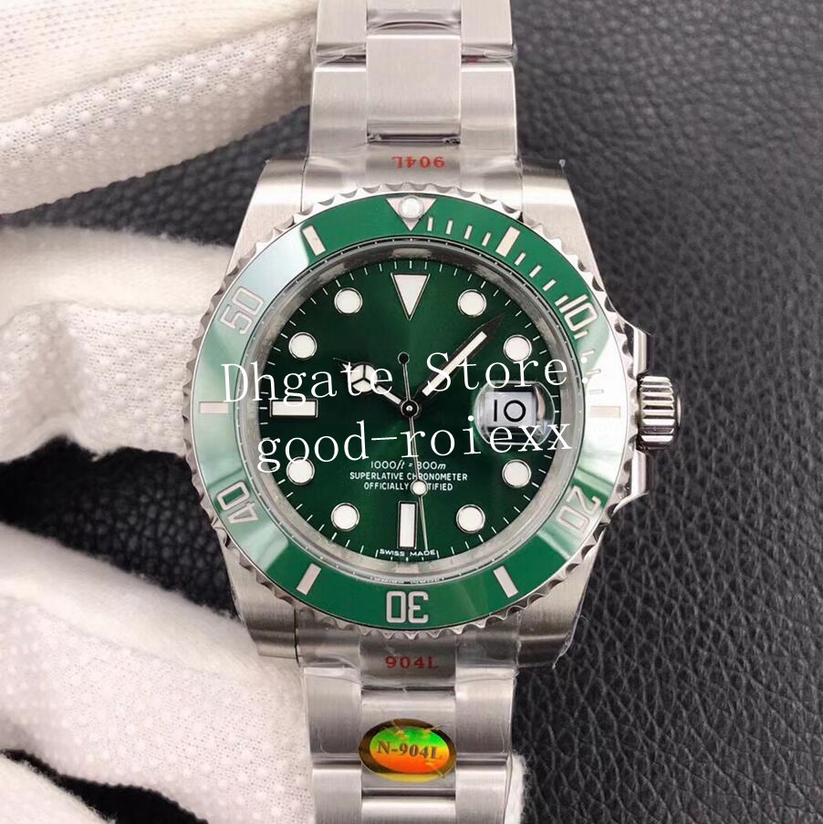 

2021 Upgrade N V12 Version Balance Wheel Men's Watches Mens Automatic Cal.3135 Watch 904L Steel Black Green Ceramic Bezel 116610 Men No, Slivery;brown