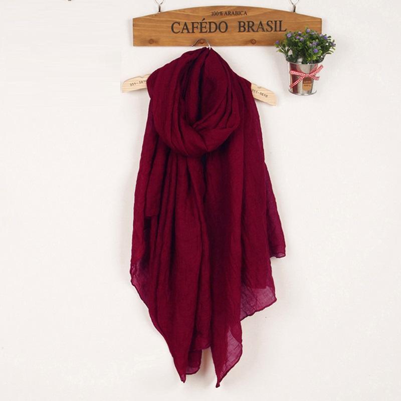 

Winter And Autumn Scarf Women High Quality Shawls Scarves Linen Cotton Warm Solid Color Free 1