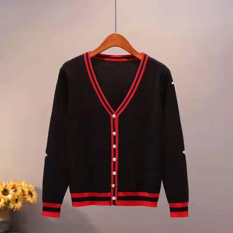 

Women's sweater designer sweater top quality coat fashion letter jacquard casual cardigan 2021 Classic Golf luxury sportswear, White;black