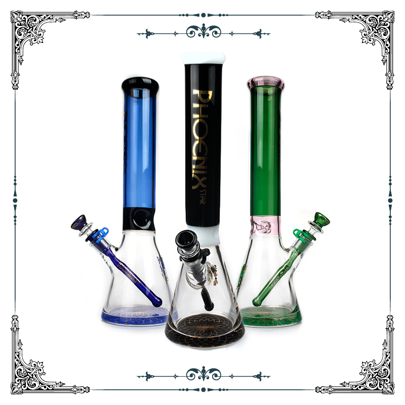 

Phoneix Beaker Bongs Water Pipes Tall Water Bong Heady Dab Rigs heavy thick glass big beaker Smoking Pipe Smoke Tobacco 16 inches