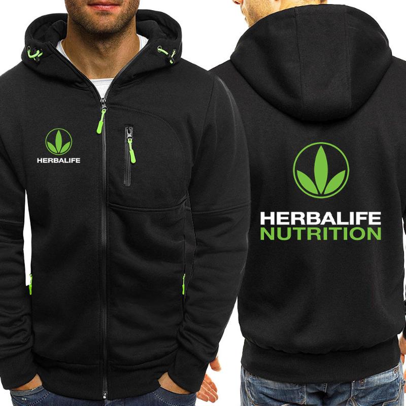 

Men's Hoodies & Sweatshirts 2021 Spring And Autumn Herbalife Logo Sweater Zipper Hoodie Sportswear Printed Unisex Jacket, Beige