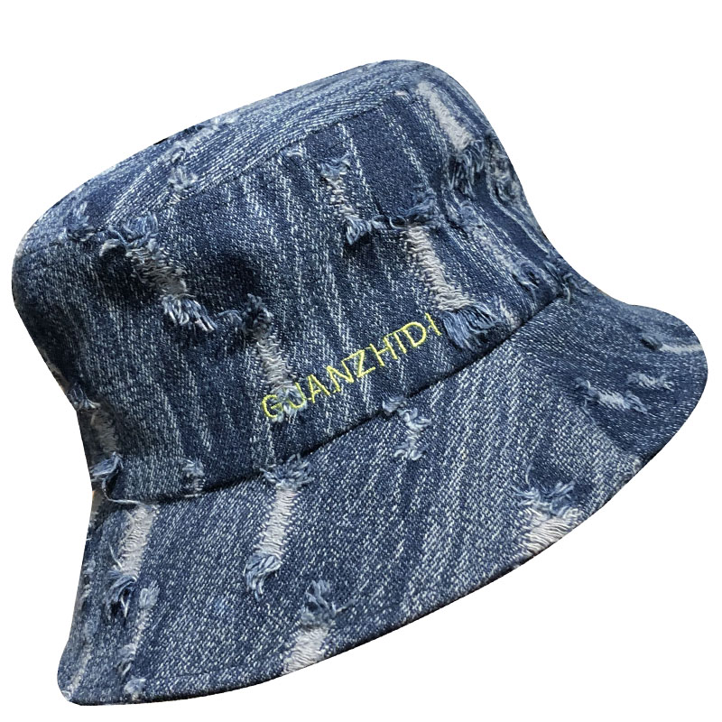

Women Bucket Hat Fisherman Hat Denim Cotton Cute Cap Double-Sided Use Embroidery Print Fashion Mens Caps Sun Hat Leisure Kpop, Black